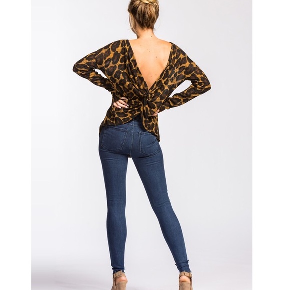 1 Large LEFT!✨ Leopard Print Knot Accent Open Back - Picture 2 of 8